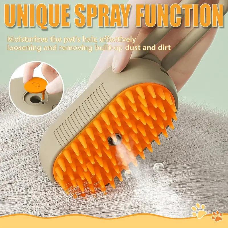 🔥Final 3 Hours Buy One Get One FREE! 🔥3 In1 Pet Steam Brush big sale
