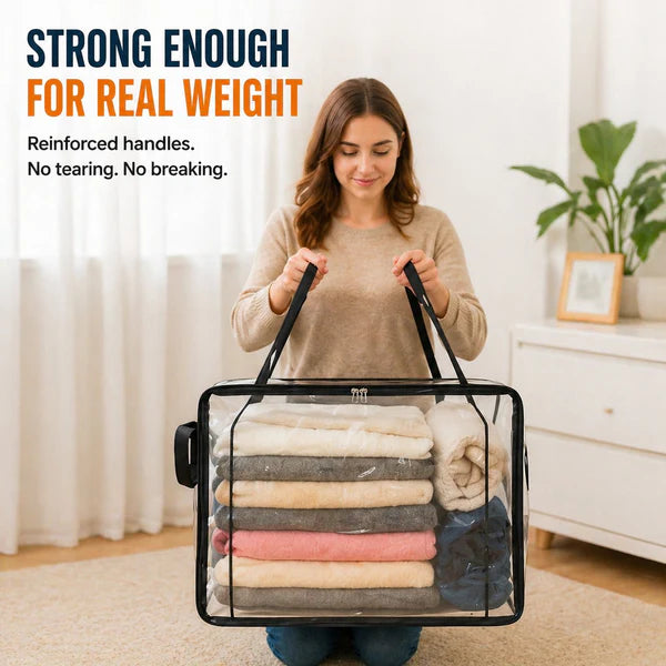 🔥LAST DAY 50% OFF📦Large Heavy-Duty Thick Plastic Clear Storage Bag for Clothes, Moving & Storage big sale