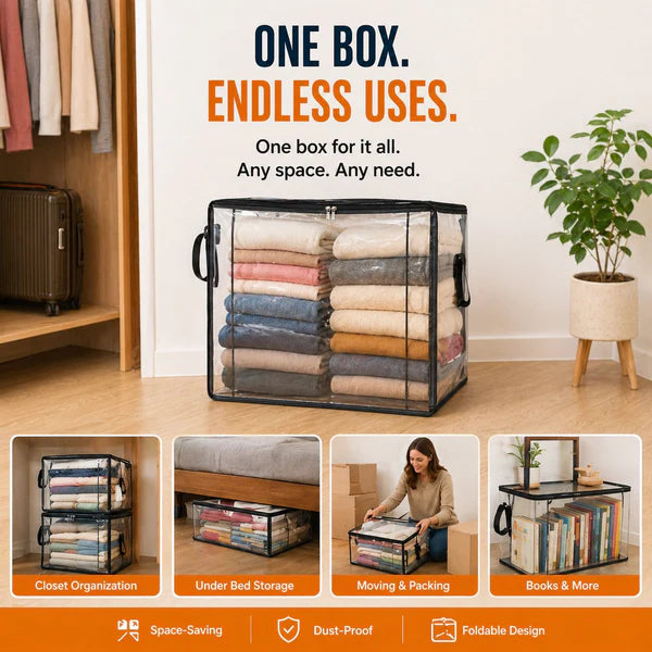 🔥LAST DAY 50% OFF📦Large Heavy-Duty Thick Plastic Clear Storage Bag for Clothes, Moving & Storage big sale