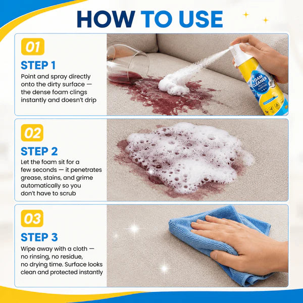 🔥Last Day 50% OFF🔥 Foam No-Rinse Cleaner — Spray, Wipe & Done