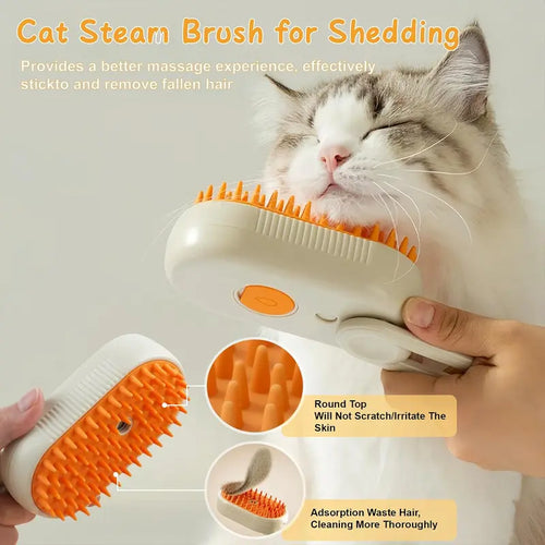 🔥Final 3 Hours Buy One Get One FREE! 🔥3 In1 Pet Steam Brush big sale